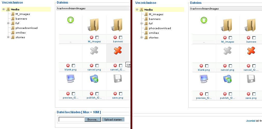 Joomla – Noix ACL: Bug im Media Manager