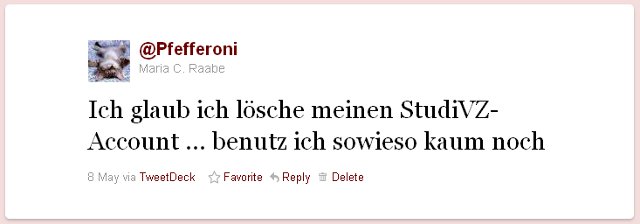 Adé StudiVZ-Account